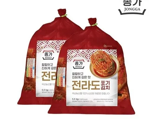 인플루언서들이 먼저 찾는  종가 중부식 포기김치 11kg (5.5kg X 2 지금 구매하세요